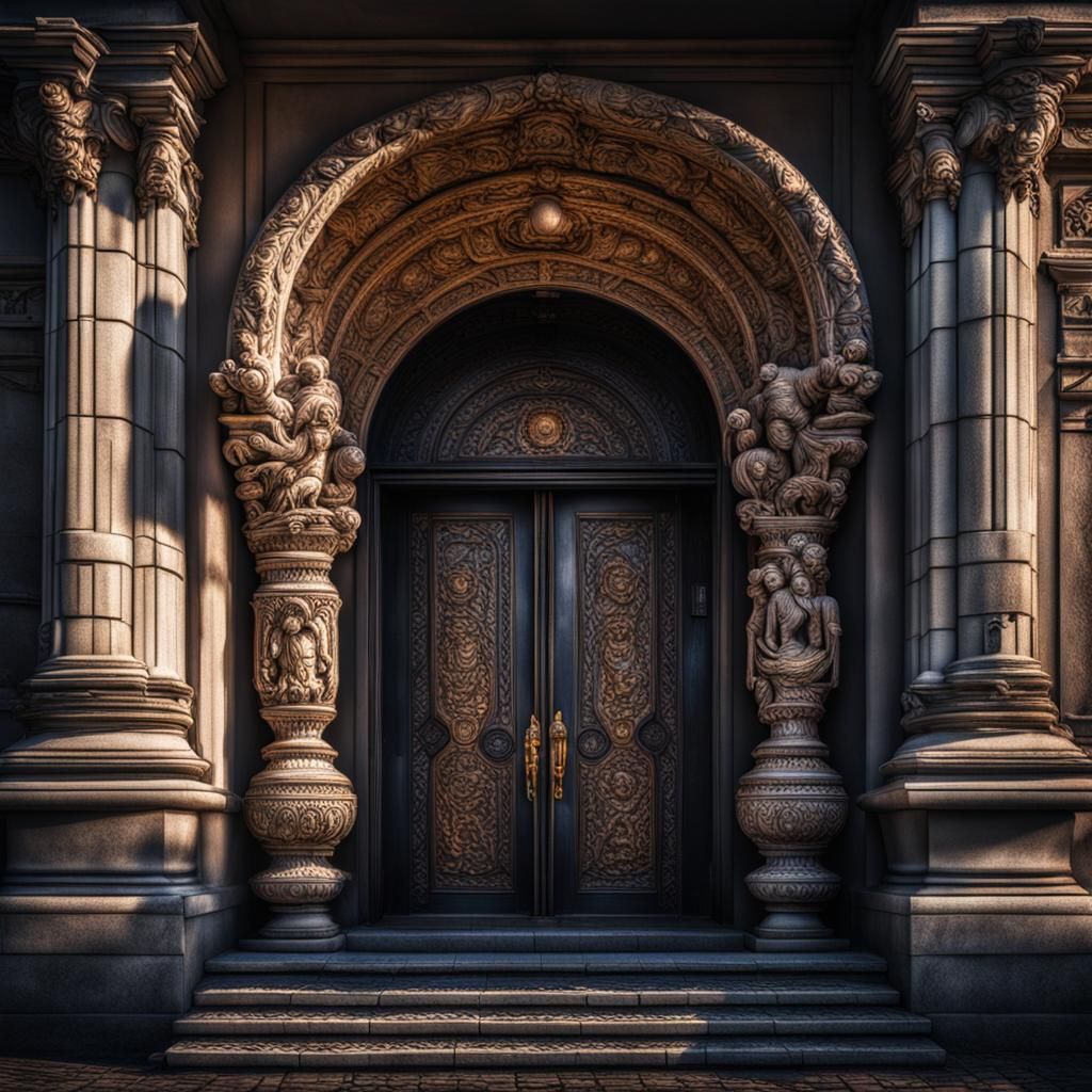 Dramatic Entrance in Hyperrealistic Style