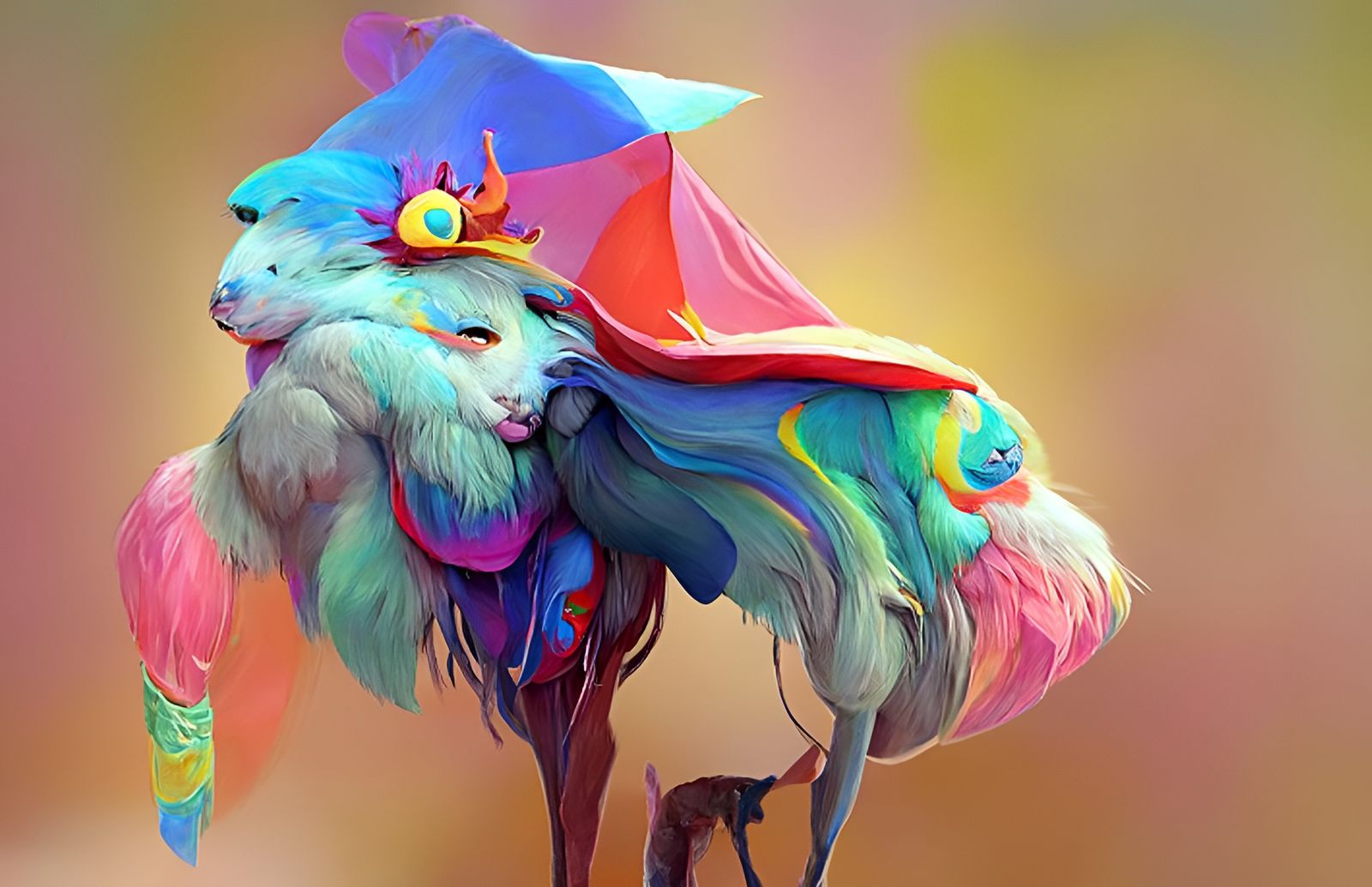 Colorful Furry Mount in Cartoon Style