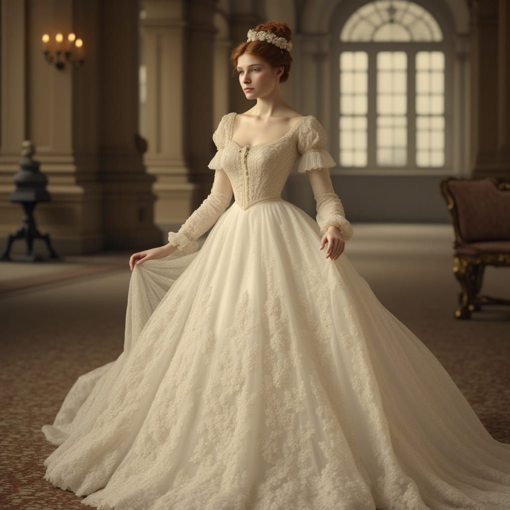 Regency Era Woman in Ballroom