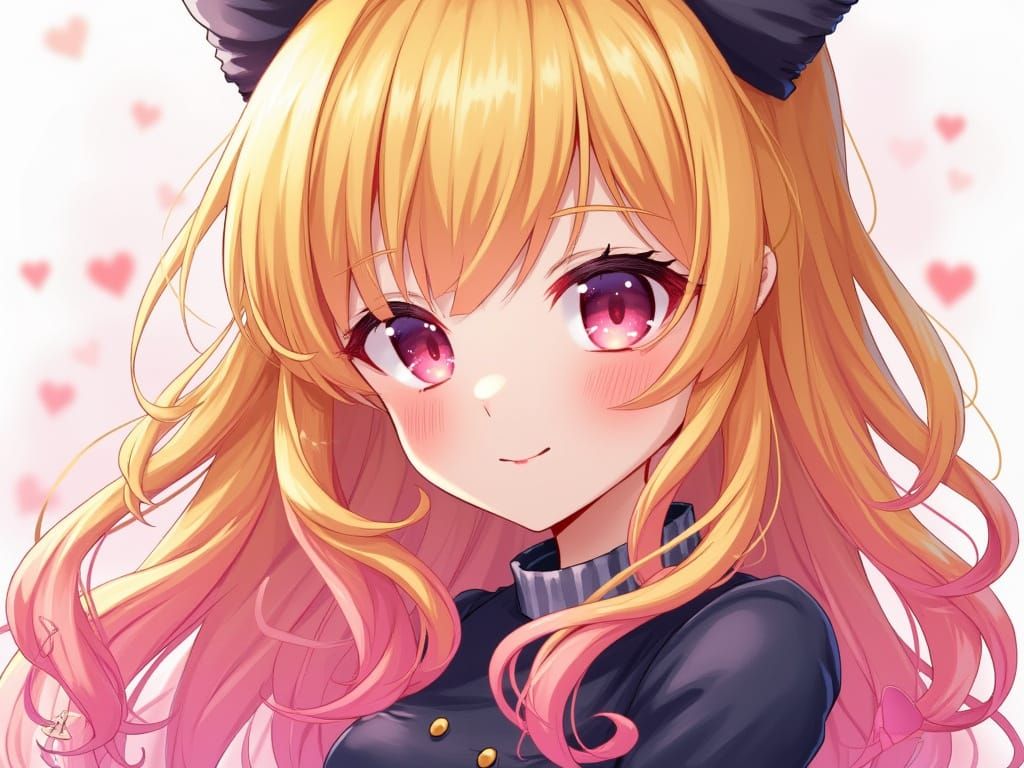 Airbrushed Waifu Portrait with Ringlets