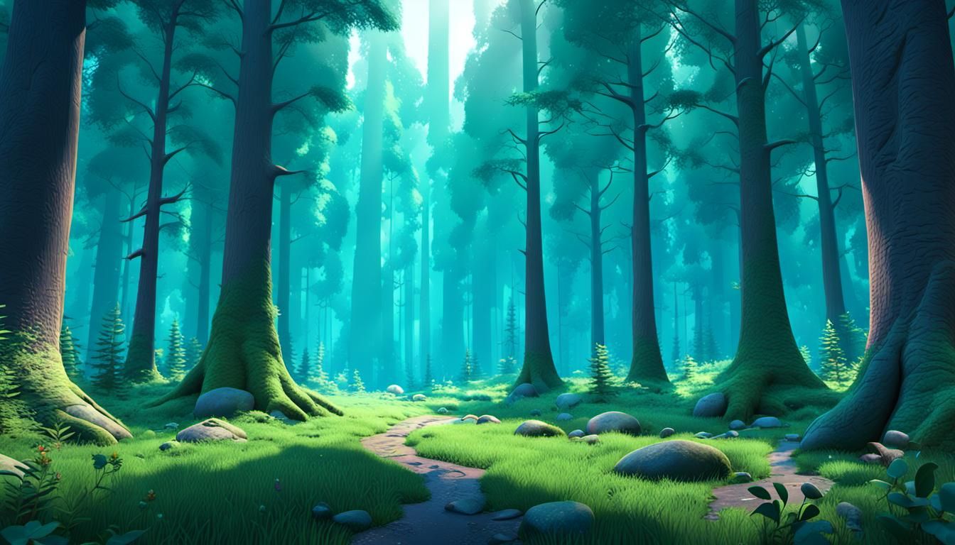 Picturesque Forest in Disney Pixar 3D Animation
