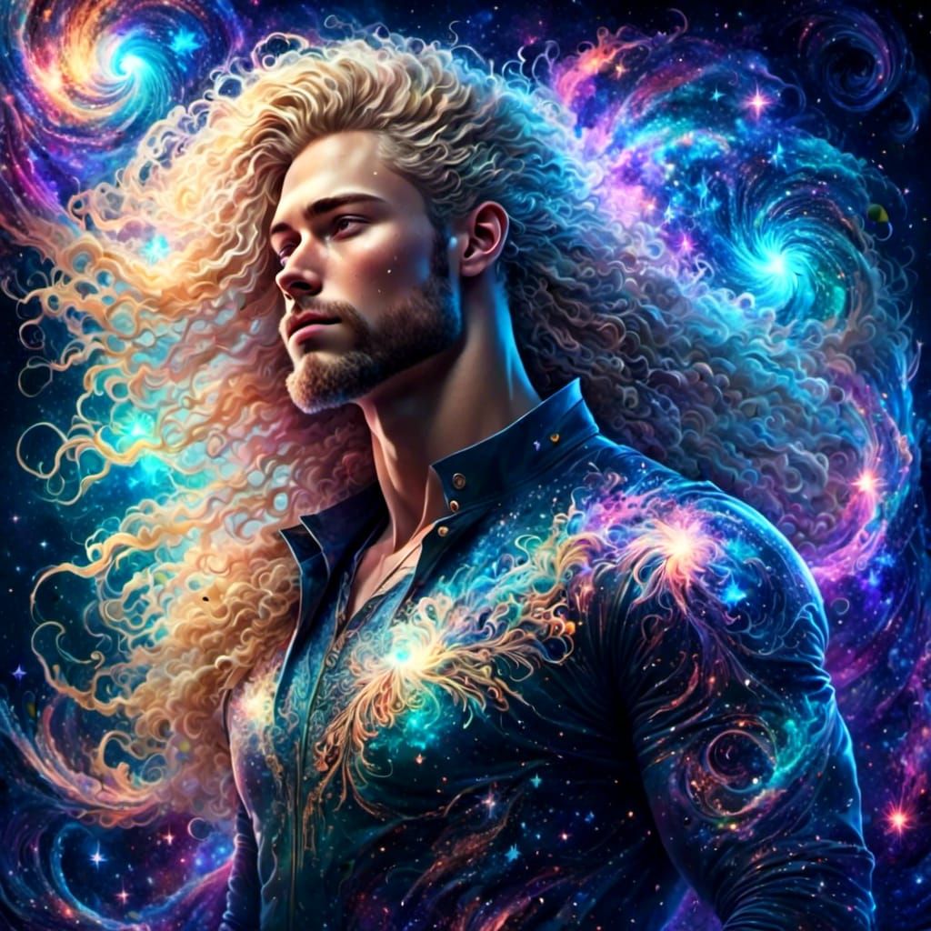 Magic handsome man of the stars