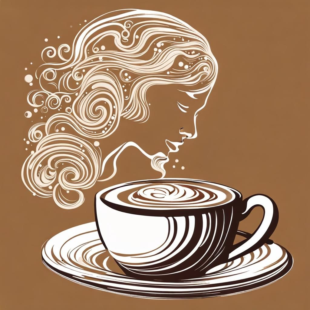 Cappuccino Silhouette of a Beautiful Woman