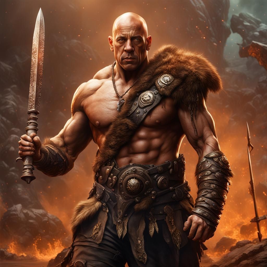 Barbarian Warrior in Detailed Fantasy Art