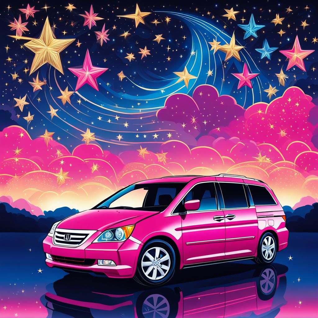 Neon pink 2009 Honda odyssey