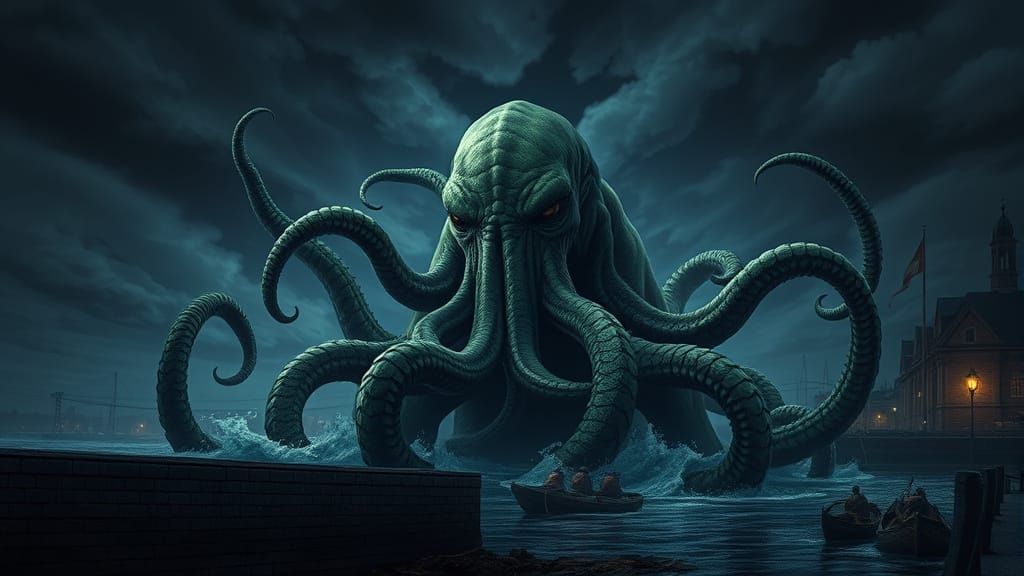 Cthulhu Emerges from Stockholm Harbour in Dark, Foreboding S...