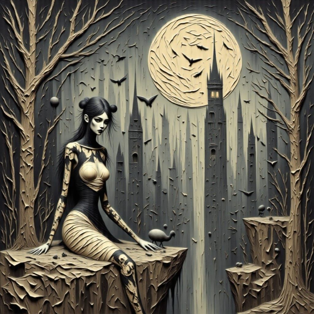 AI Generated Halloween Moonchild Artwork