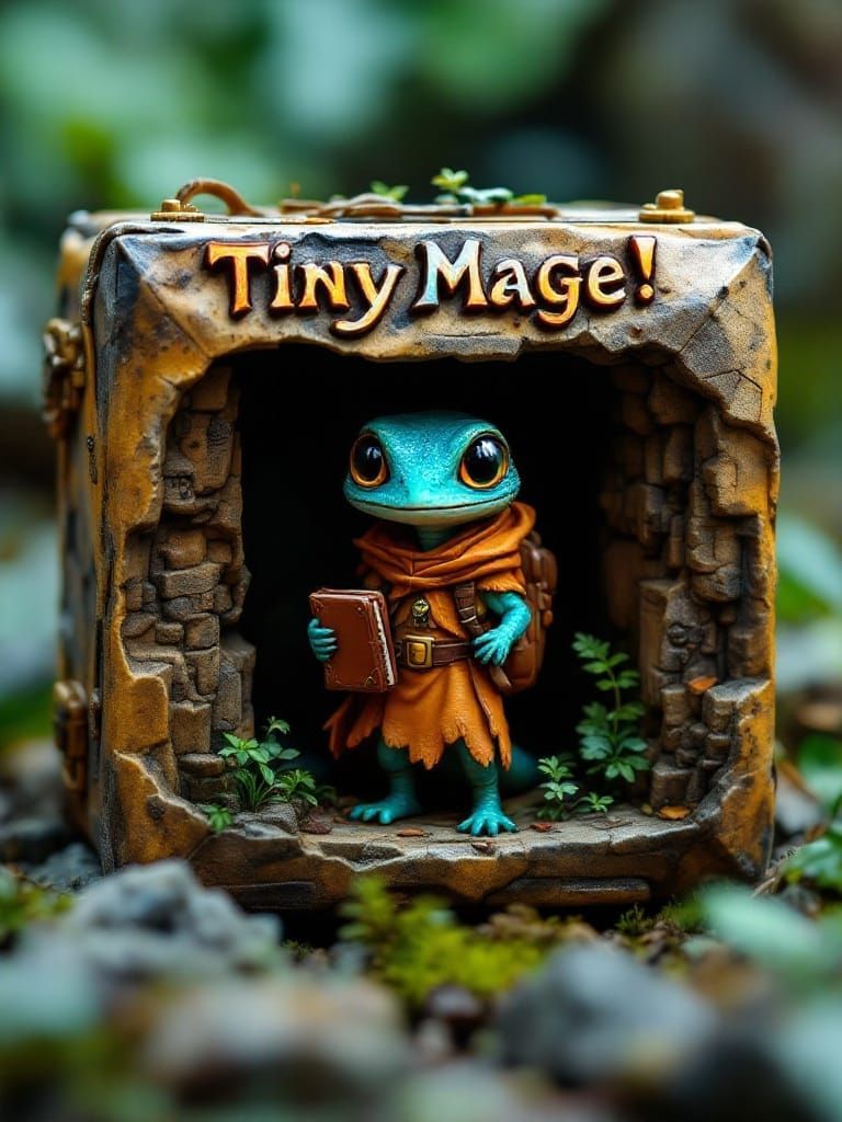 Kawaii Reptilian Lizard Girl Adventurer in Lost Jungle Ruins