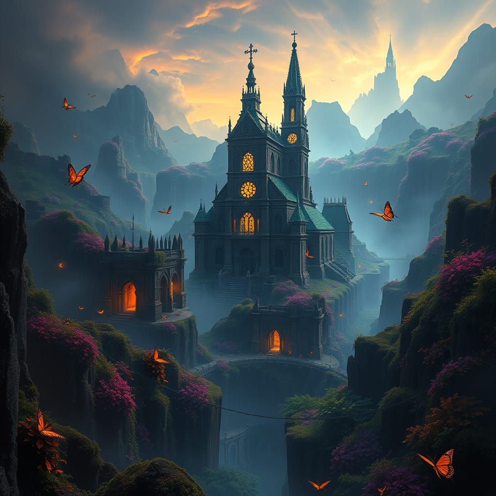 Mystical Ruins of Rauh: A Dark Fantasy Cityscape
