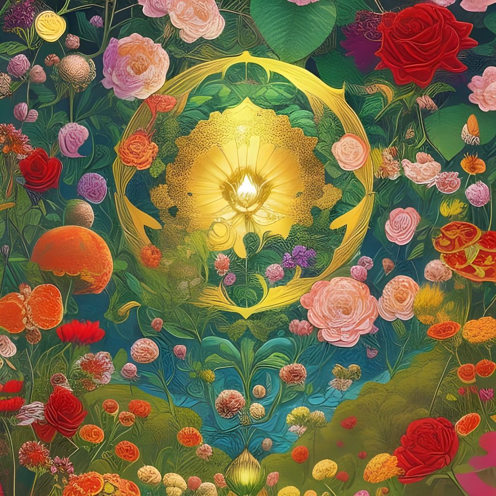 Radiant Rose in Sunlit Garden: Anime Graphic Novel