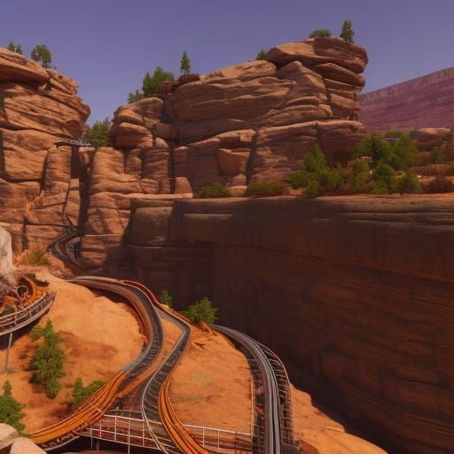 the grand canyon with a roller coaster