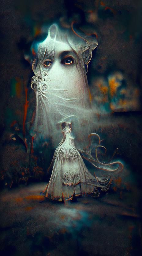 Creepy Ghost in Vintage Calotype Photo