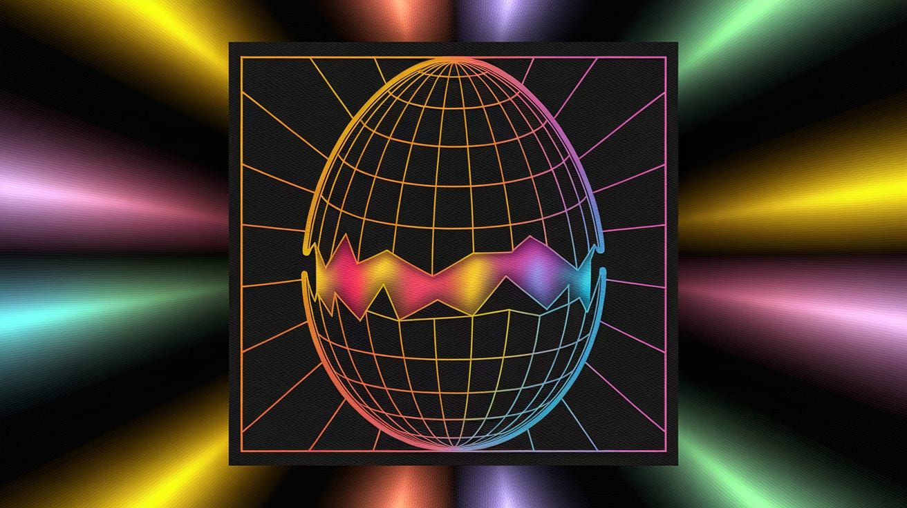 Holographic Neon Egg Dissection in Triadic Colors with Pop A...