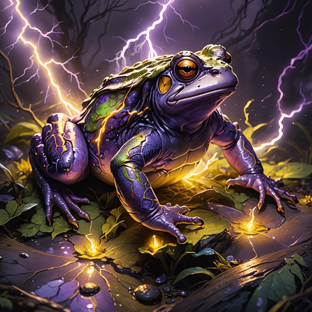 Glowing Transparent Toad in Dark Fantasy Style