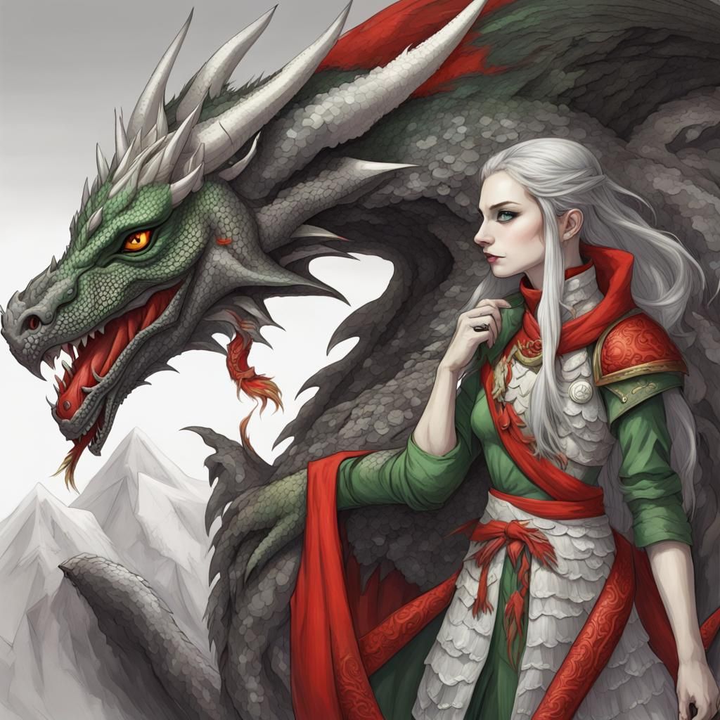 Dragon and Armored Warrior in Limited Palette