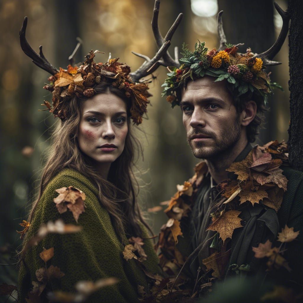 Autumn Forest: Fairy King and Queen Portrait
