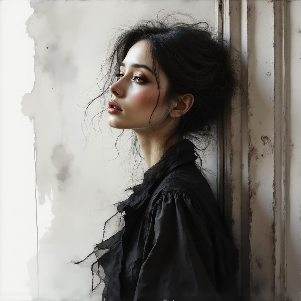 A Woman in Shadows, Lost in Thought