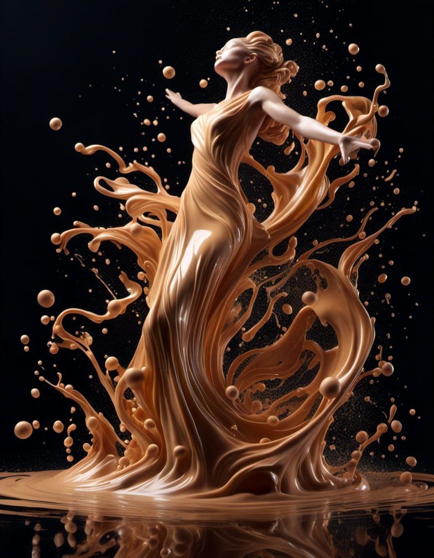 Milk and Chocolate Splash Art Illustration