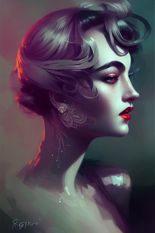 Elegant Flapper Portrait in Noir Style