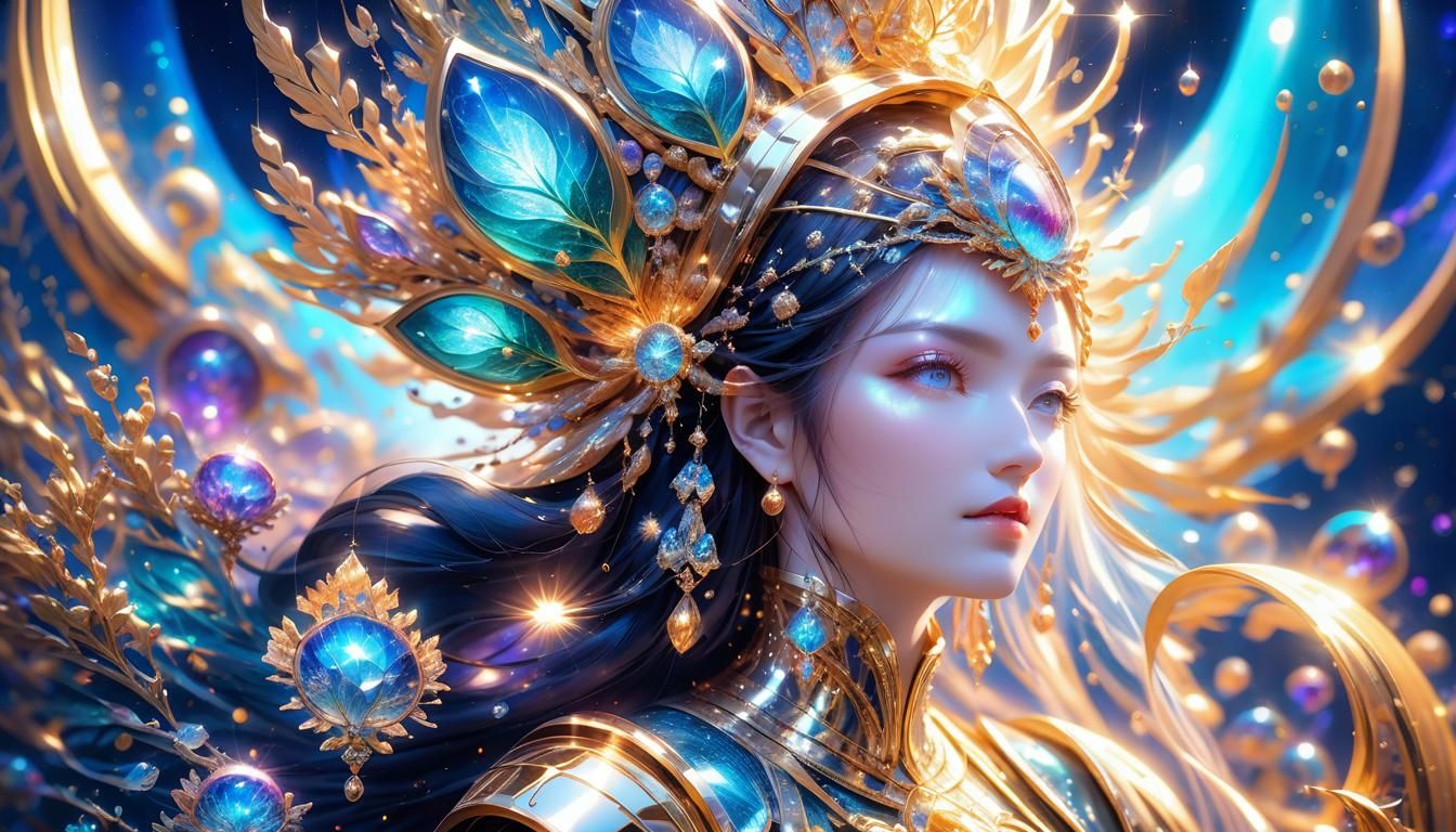 Sparkling Amoeba Goddess in Microscopic Detail