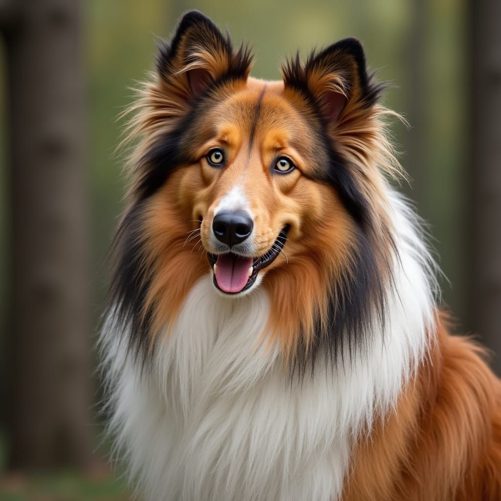 Woman Reading with Cat and Dog in Garden