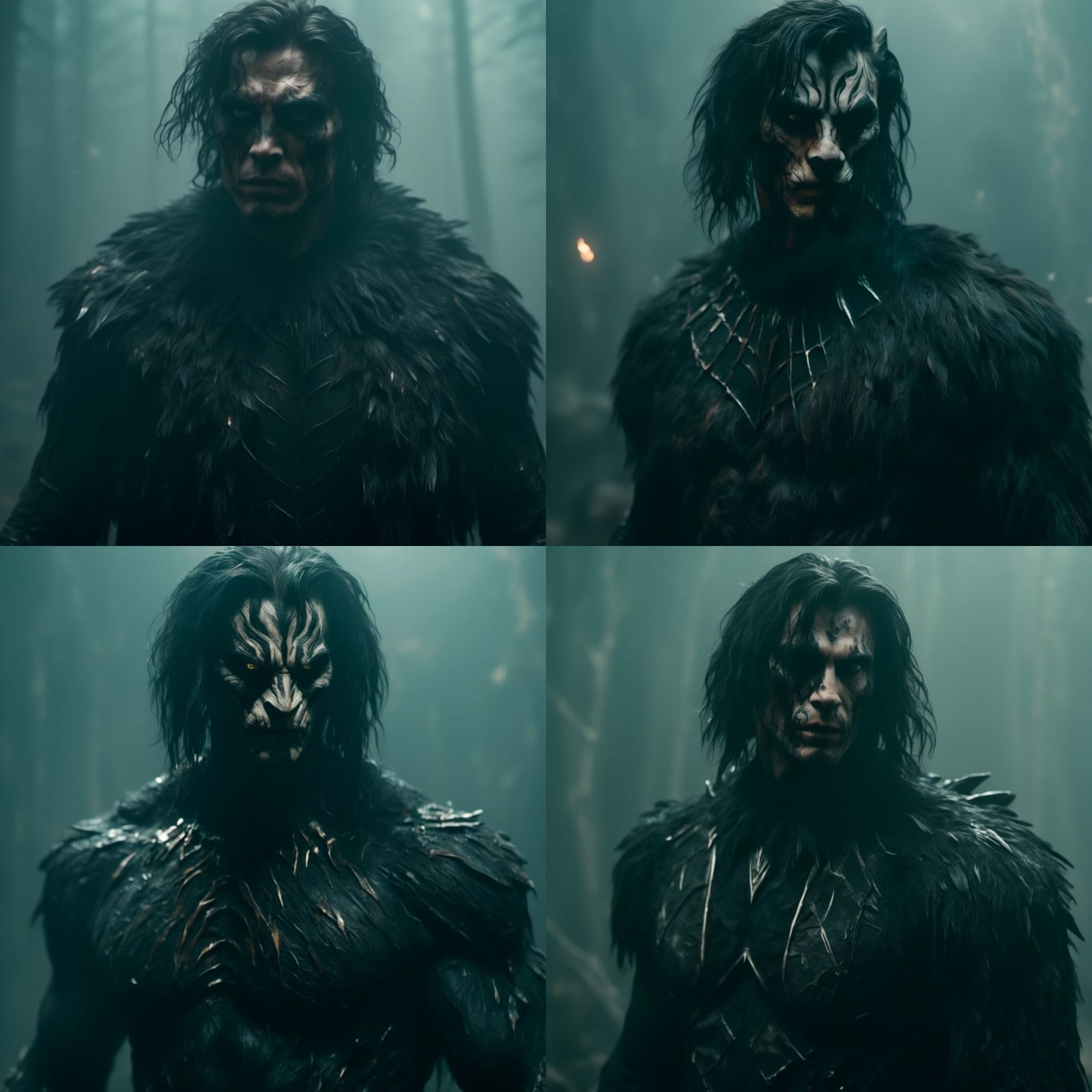 Feline Humanoid Portrait in Eerie Surrealism