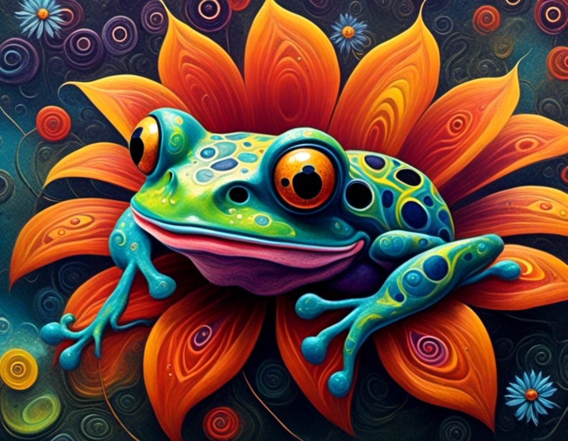 A whimsical, trippy and surreal illustration of psychedelic ...