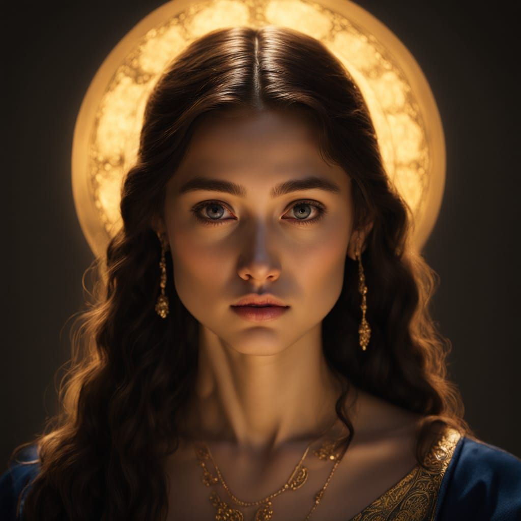 Ethereal Renaissance Portrait in Golden Light