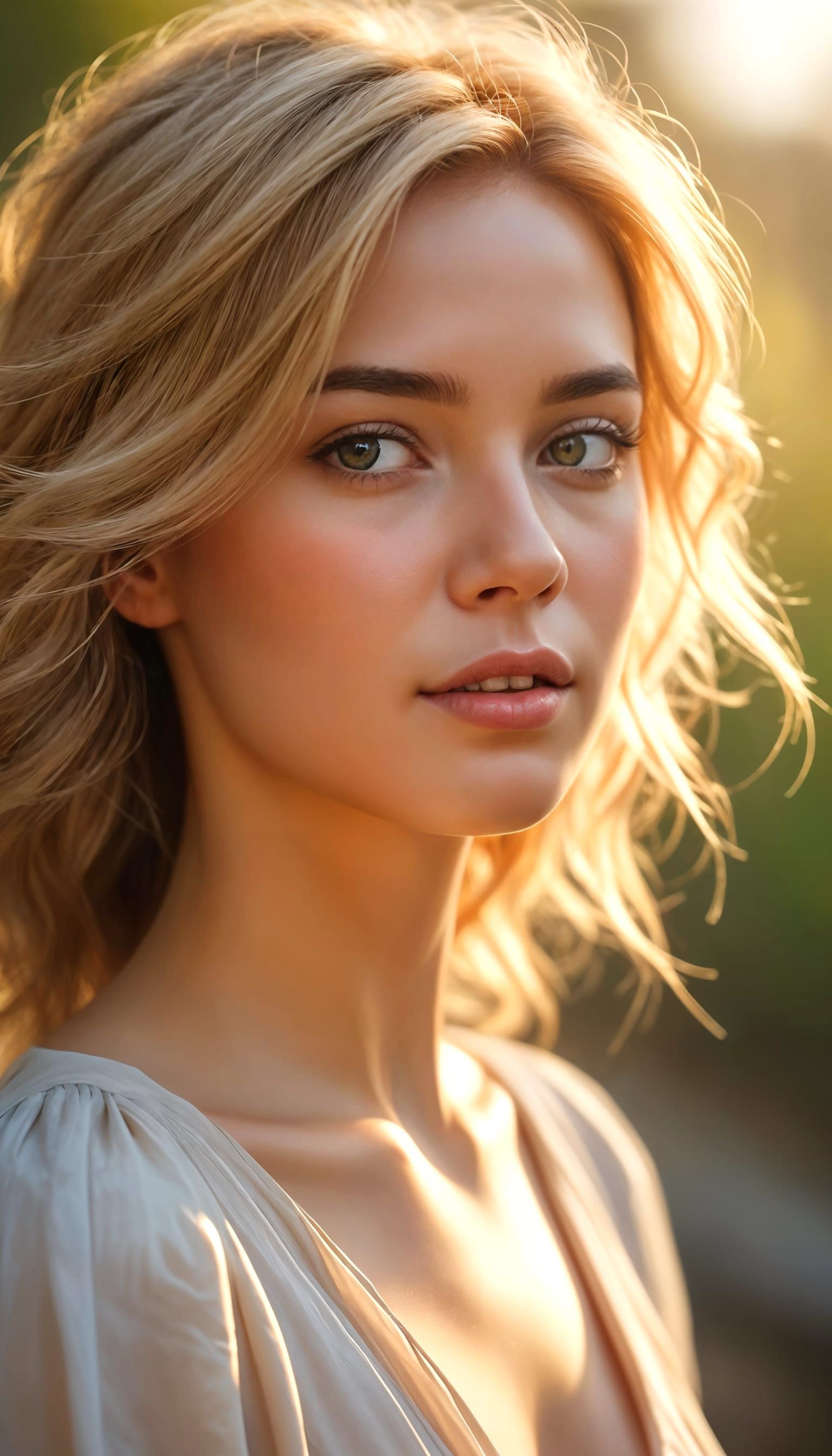 Golden Morning Goddess in Soft Focus