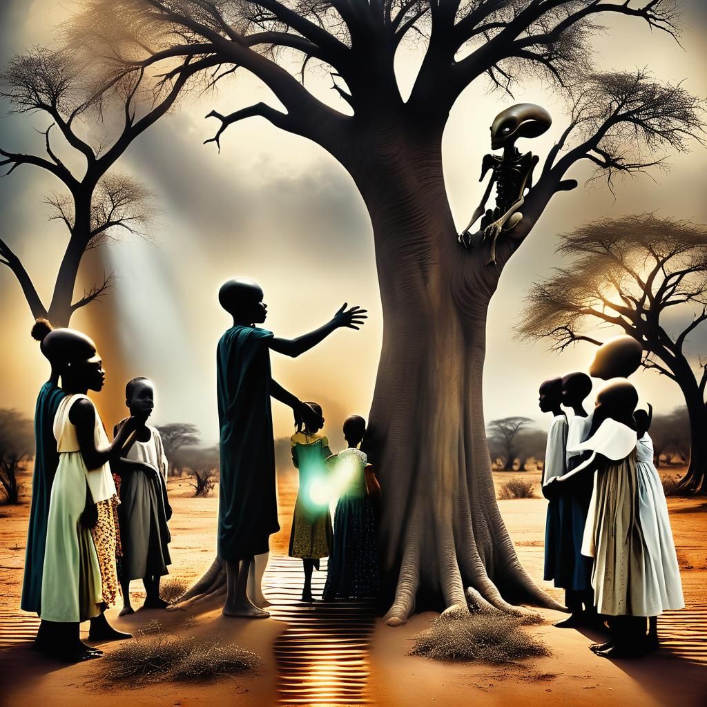 Vintage Photograph of Roswell Alien in Africa