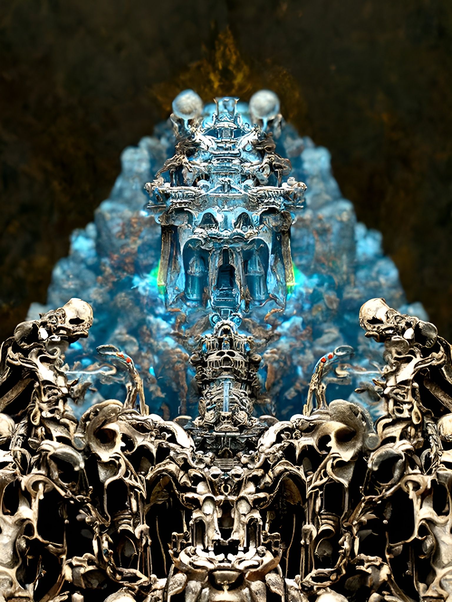 Bone Temple Inspired by Doré and Knab in 8K
