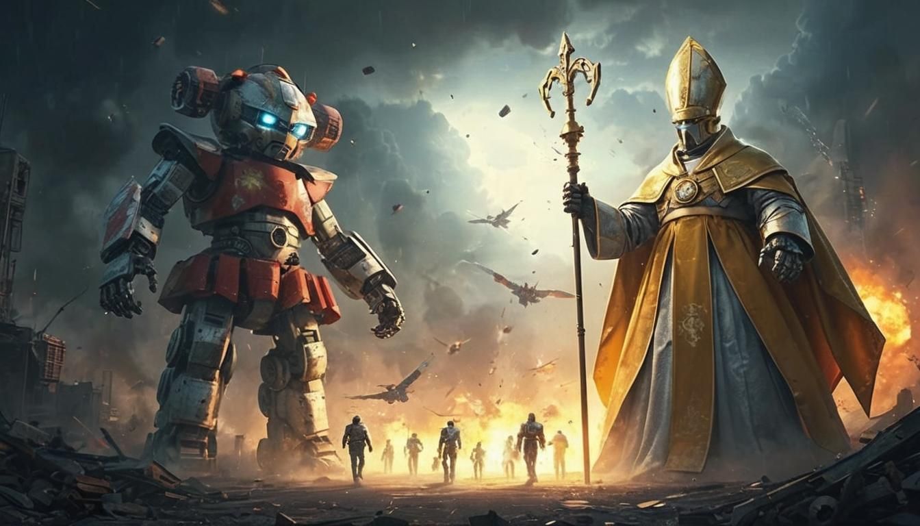 Mecha Pope vs Mecha Baby-Girl