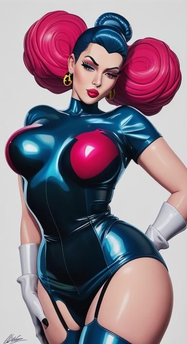 Marge Simpson in Leather Outfit as Erotic Art