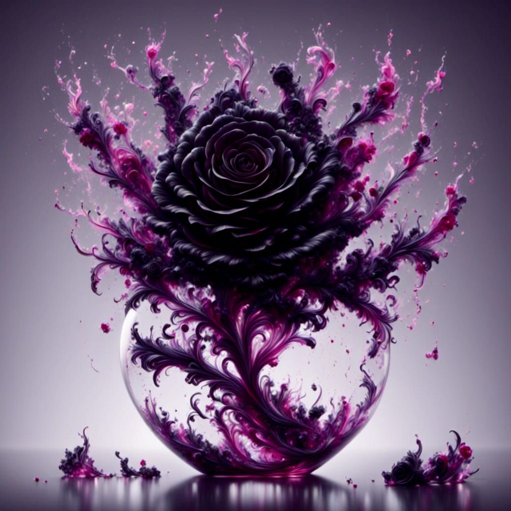 Purple/Black Rose