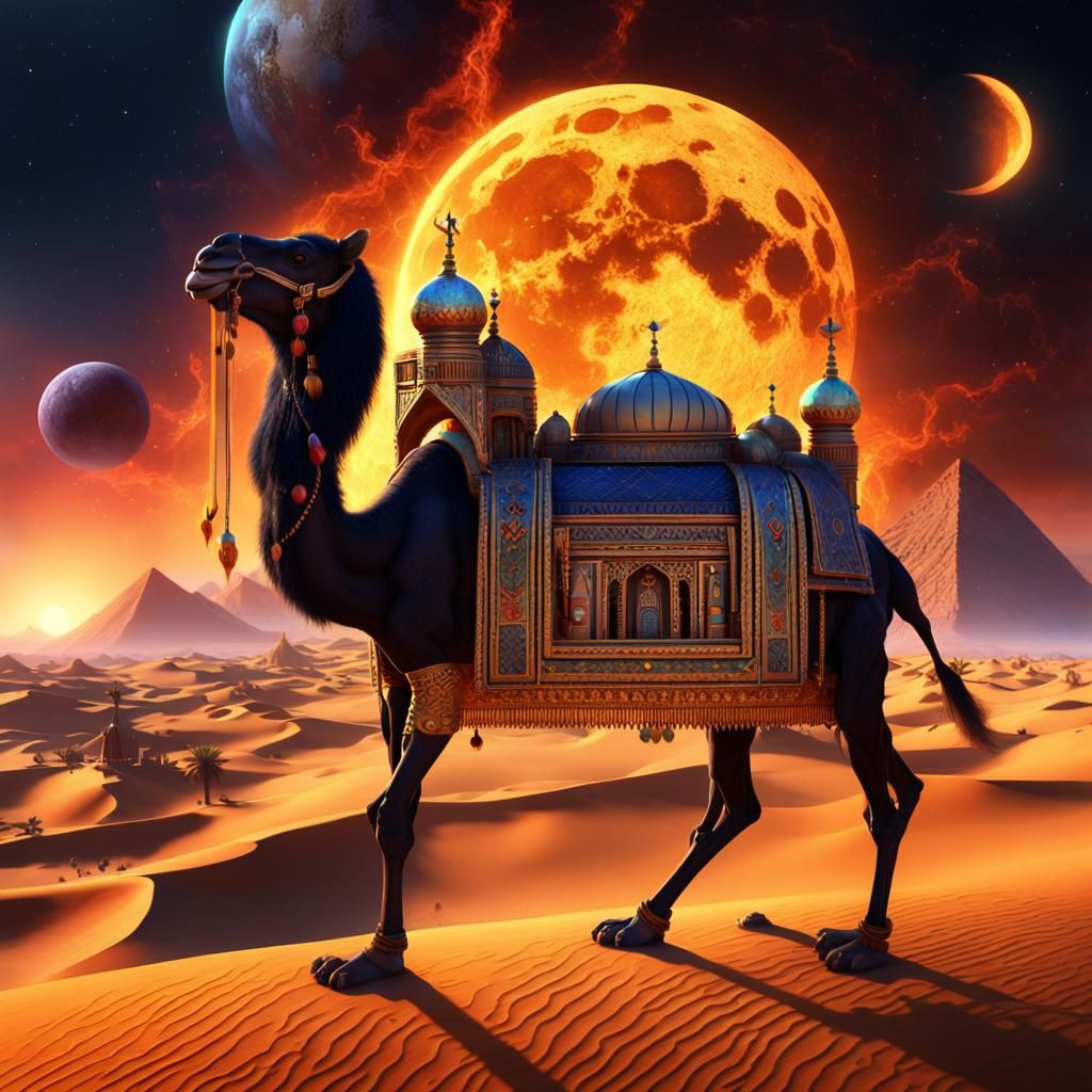 Camel Oasis Palace: Fantasy Concept Art