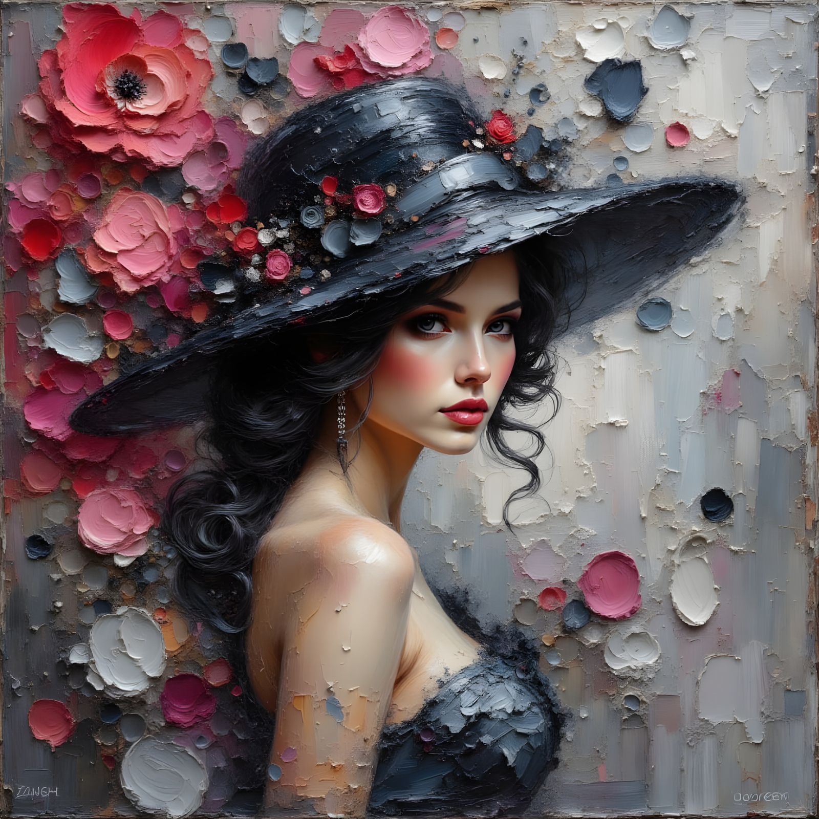 Elegant Woman in Painterly Portrait