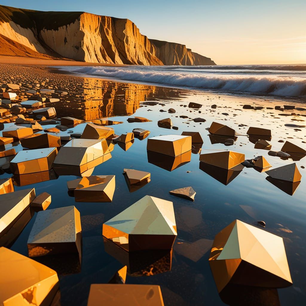 Vibrant Cubist Landscape of Compton Bay