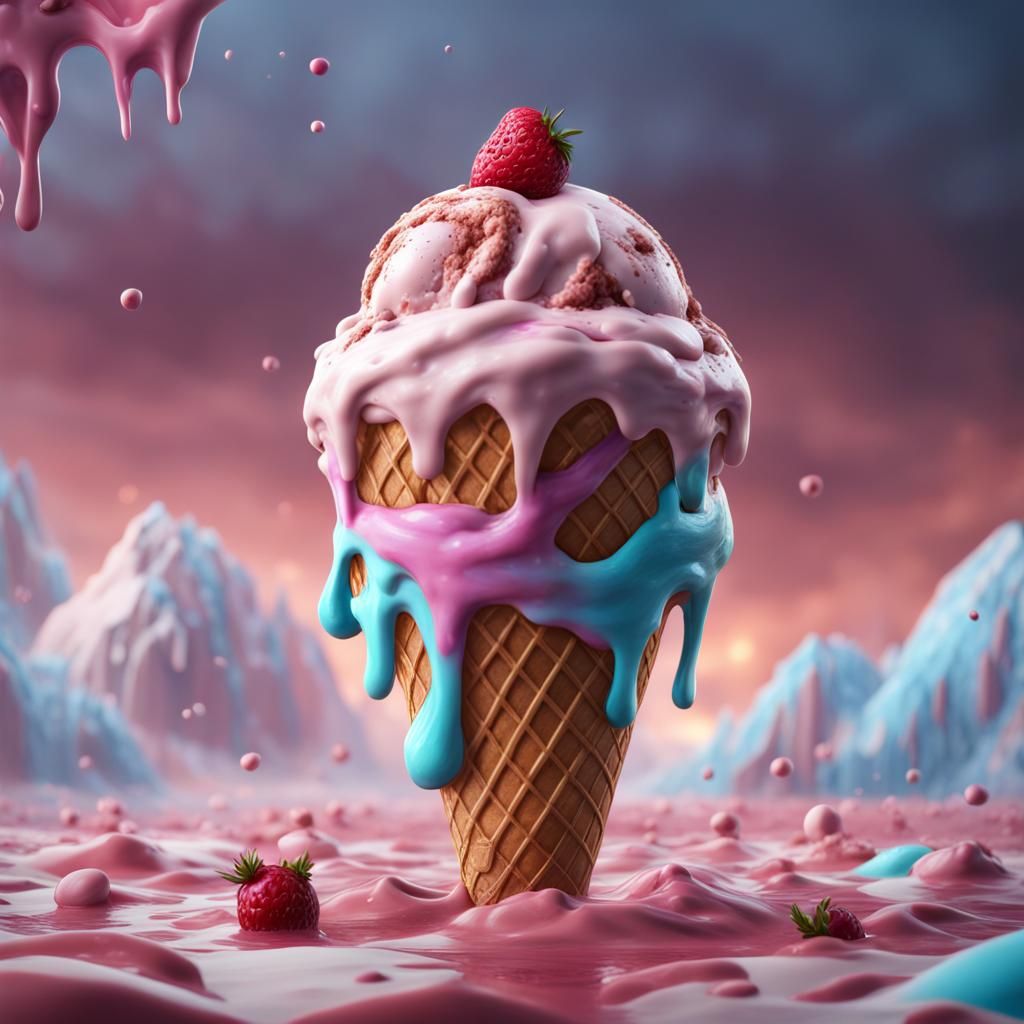 Fantastical Ice Cream Concept Art in Deep Color