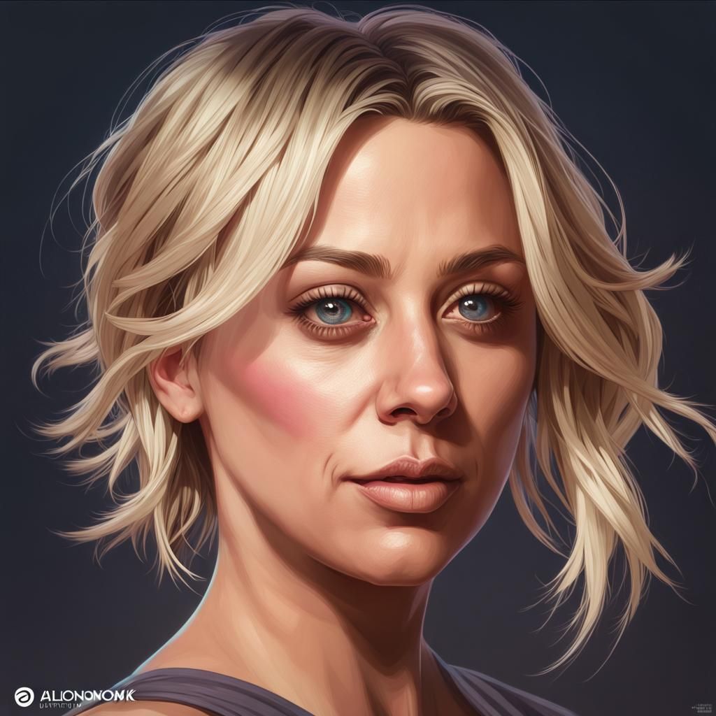 Kaley Cuoco Portrait in Art Nouveau Style