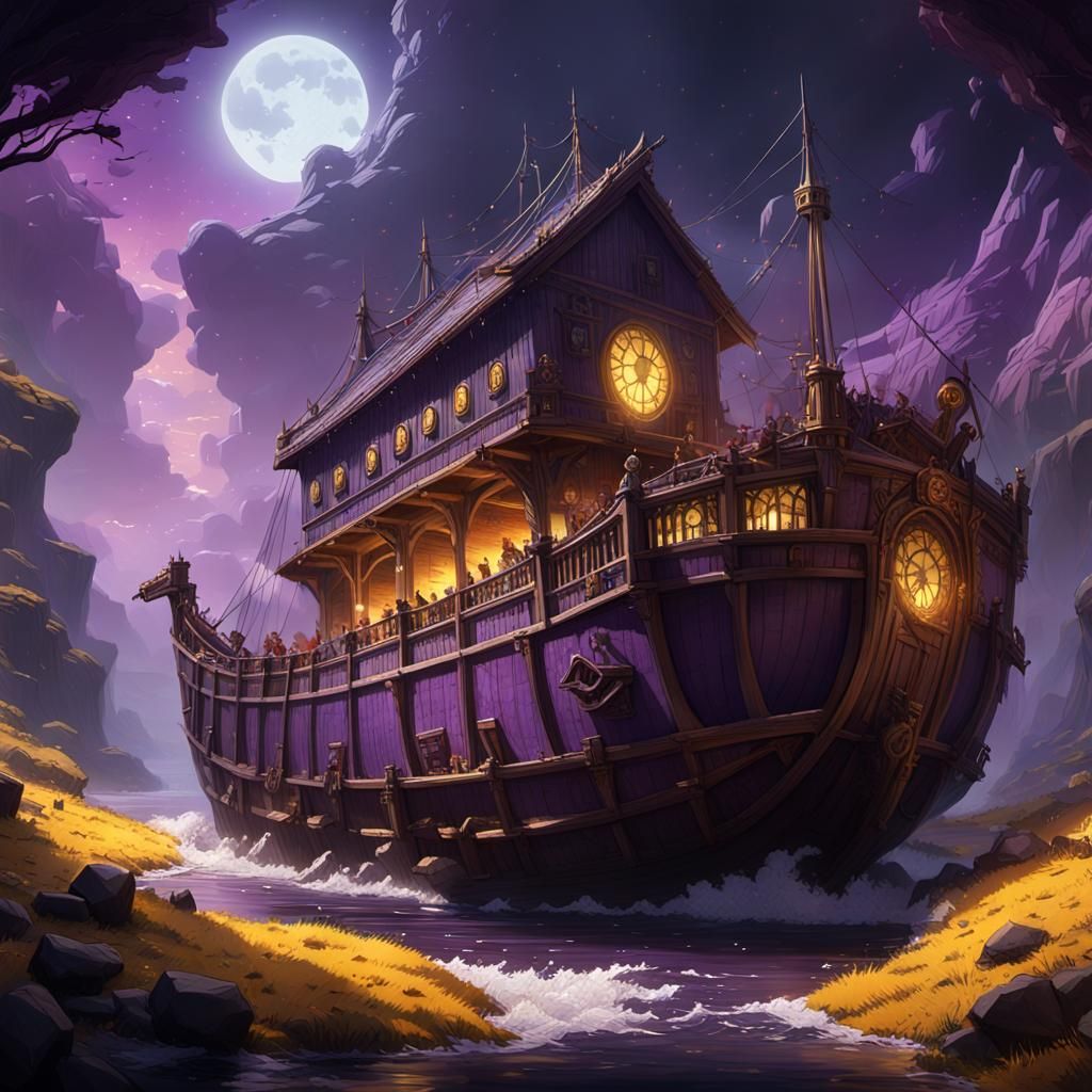 Noah's Ark in Dark Fantasy Style, 8k