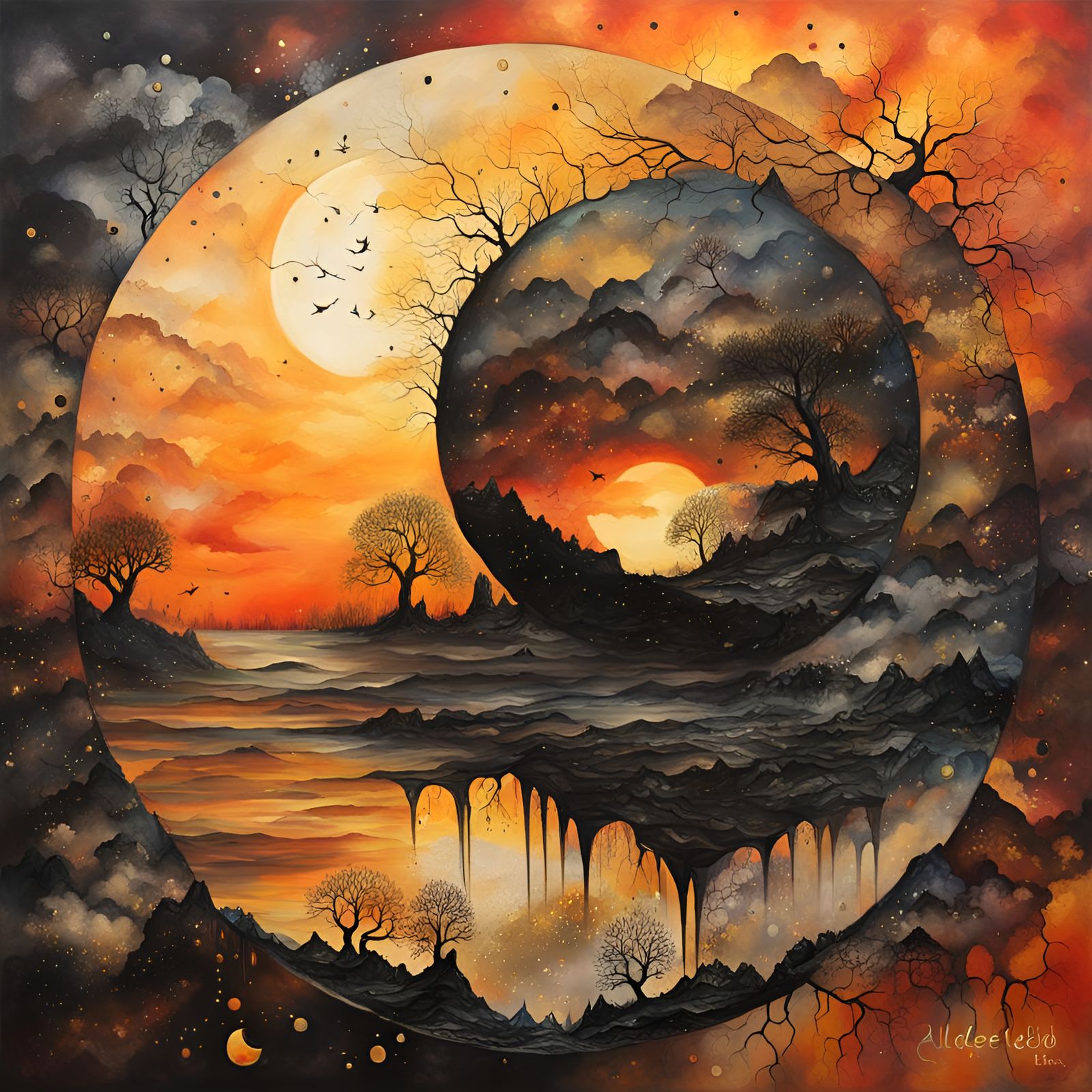 Worlds Collide: Rococo Style Double Exposure Painting