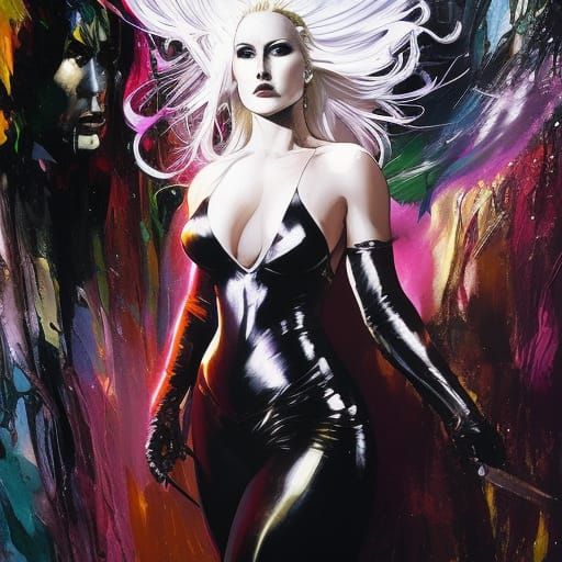 Colorful Ink Splash White Queen in 3D