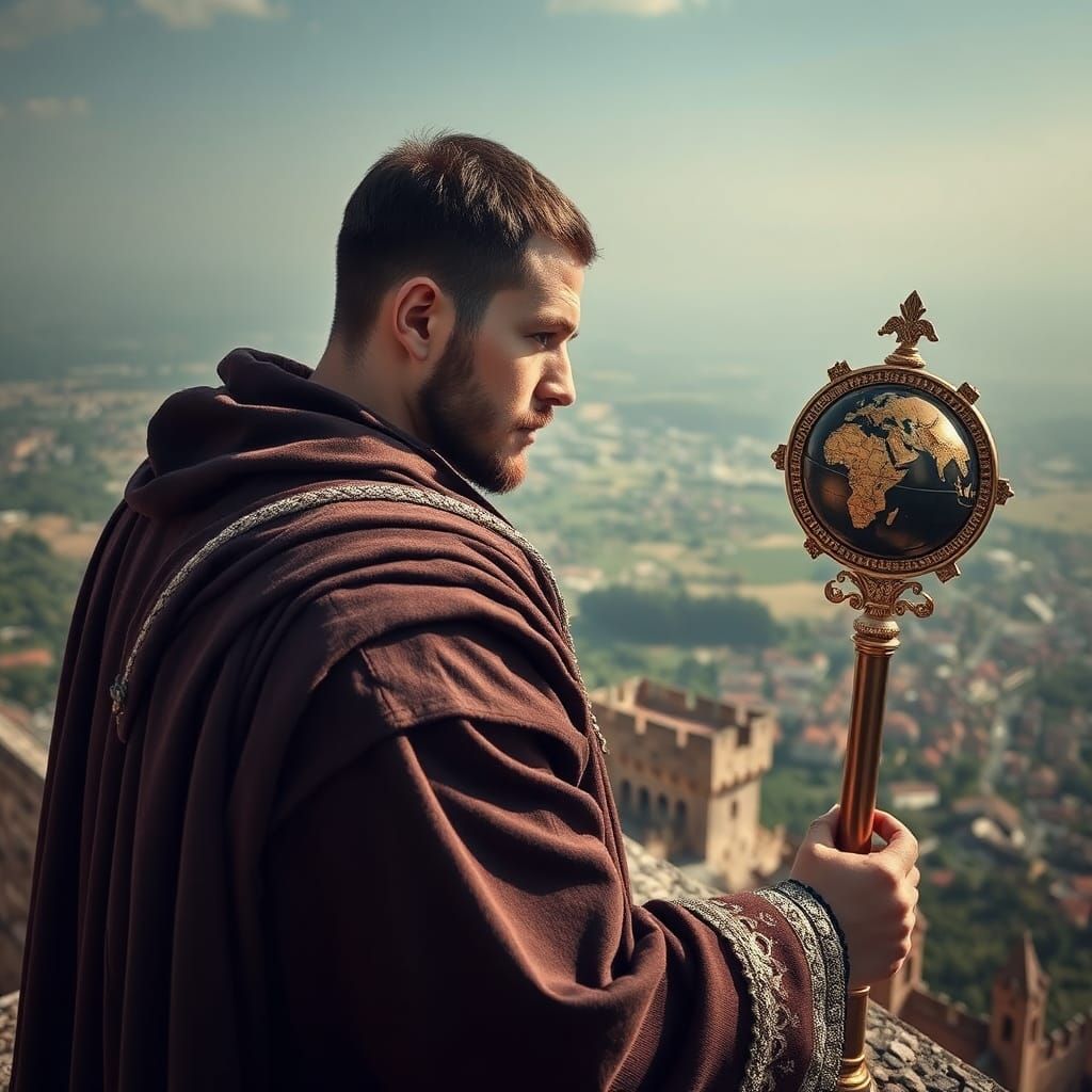 Majestic Serbian Emperor on Fortress Overlook