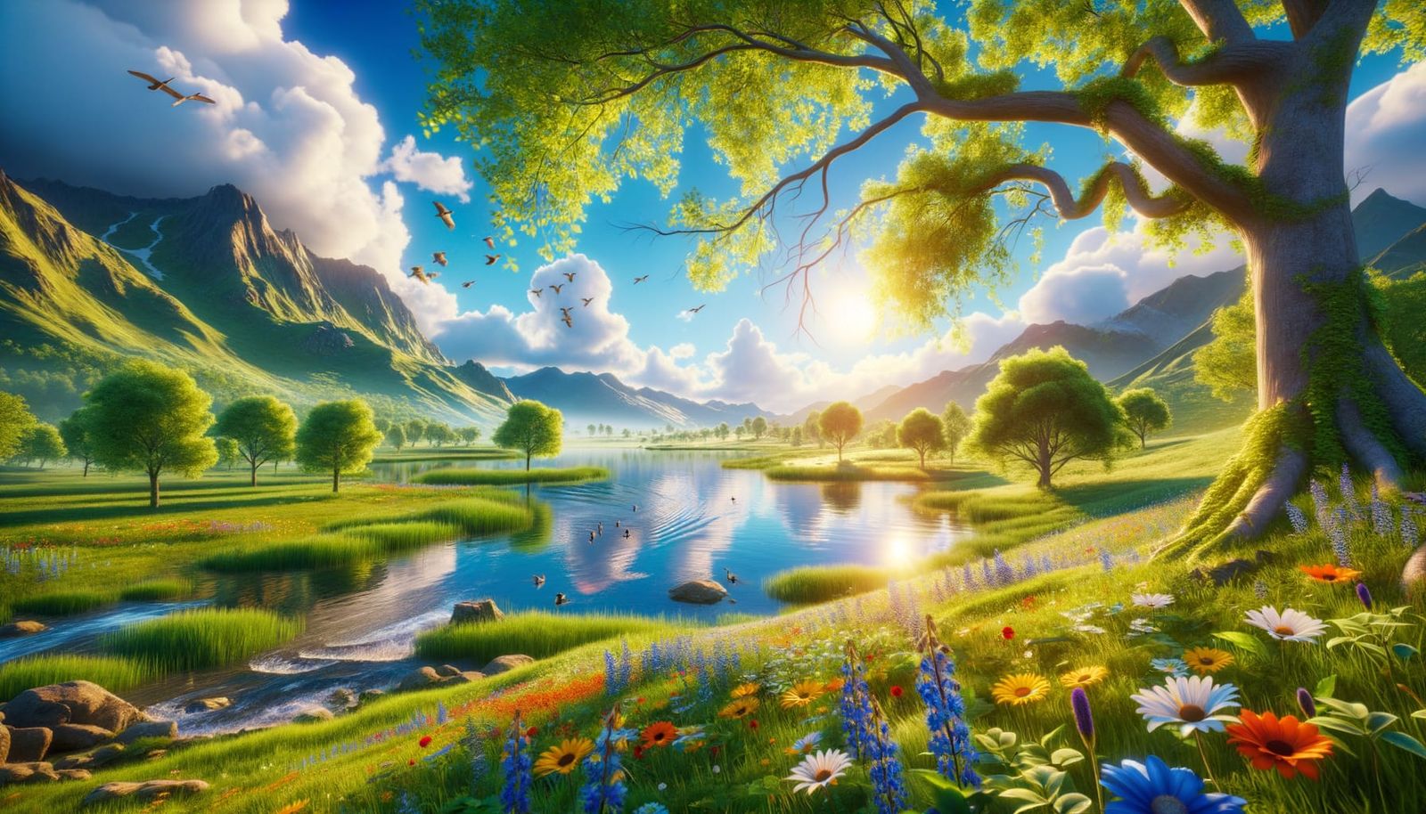 Vibrant Meadow on a Beautiful Day in Unreal Engine