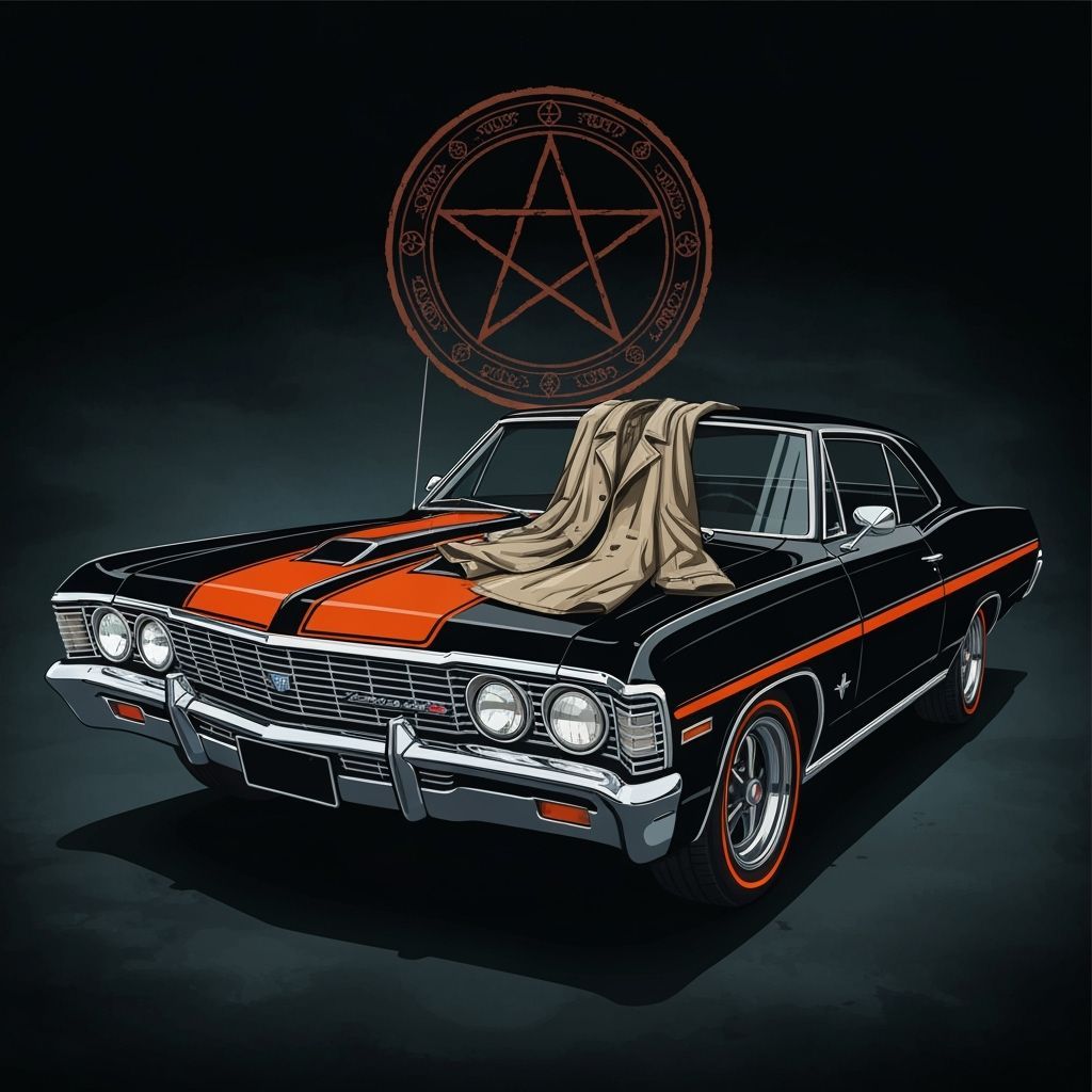 Ominous 1967 Chevy Impala with Demonic Sigil