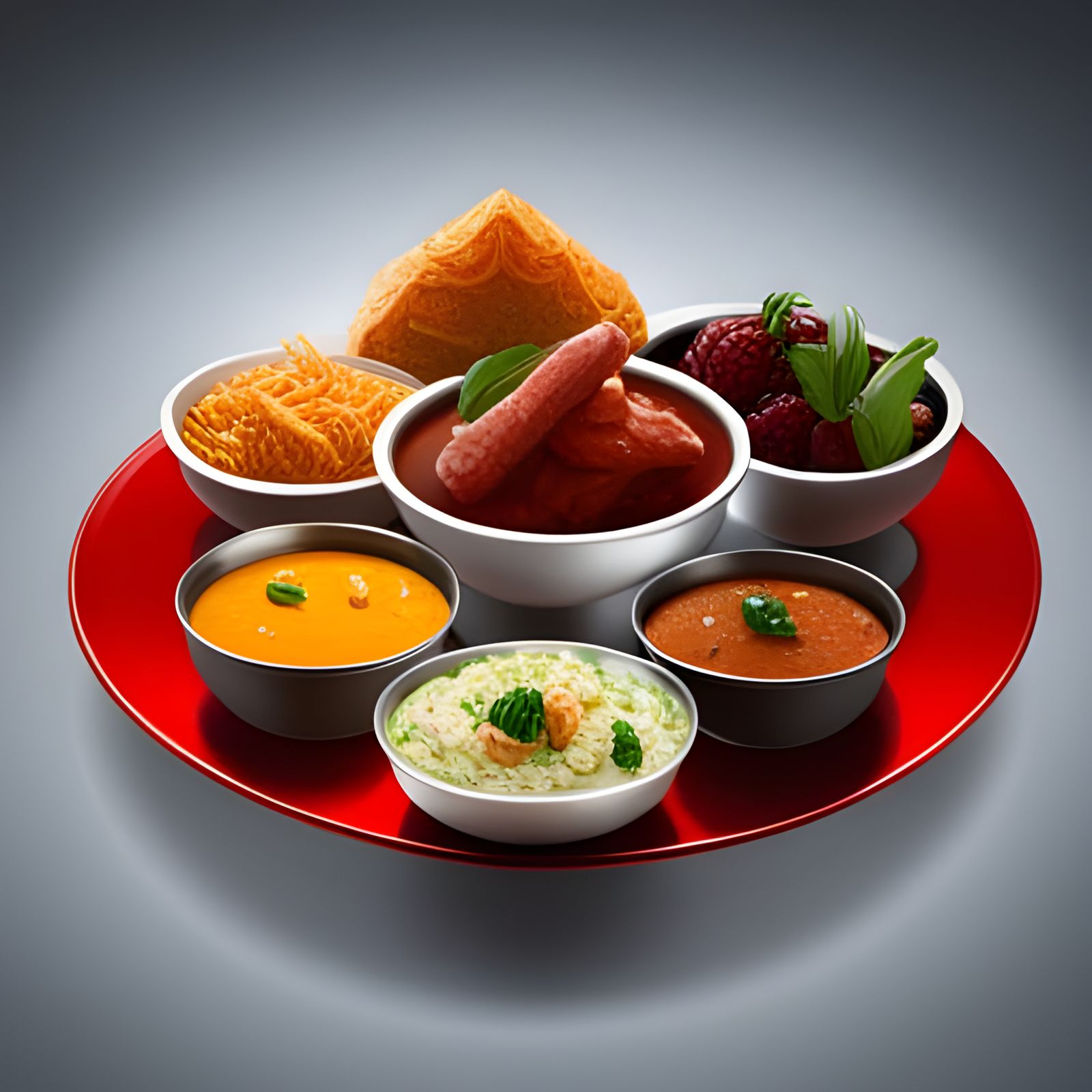 Hyperrealistic Indian Food in Splash Art Style