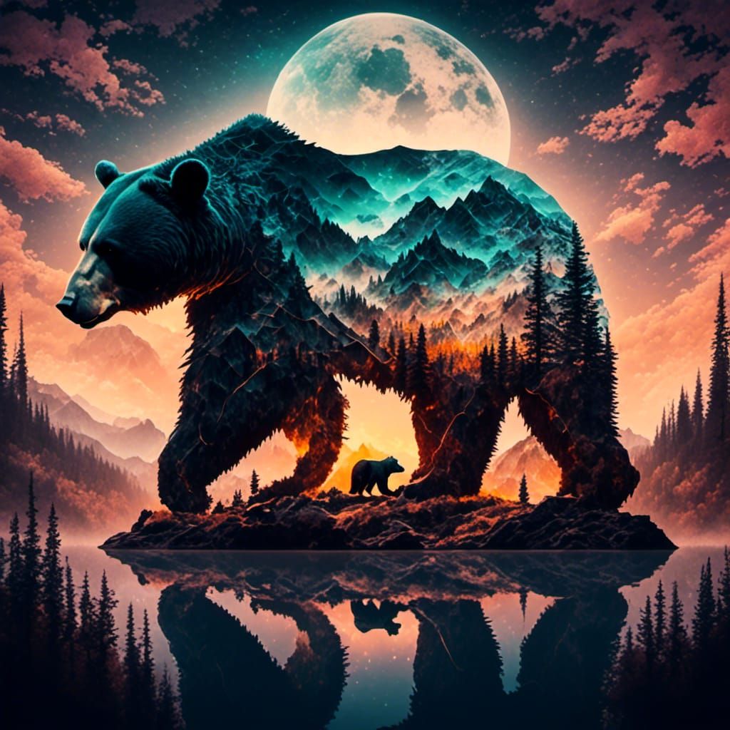 silhouette of a bear