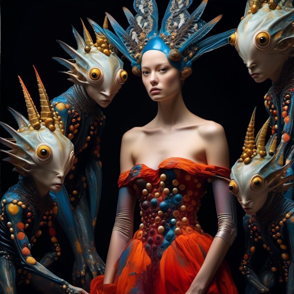 Surreal Alien Portrait in Bizarre Landscape