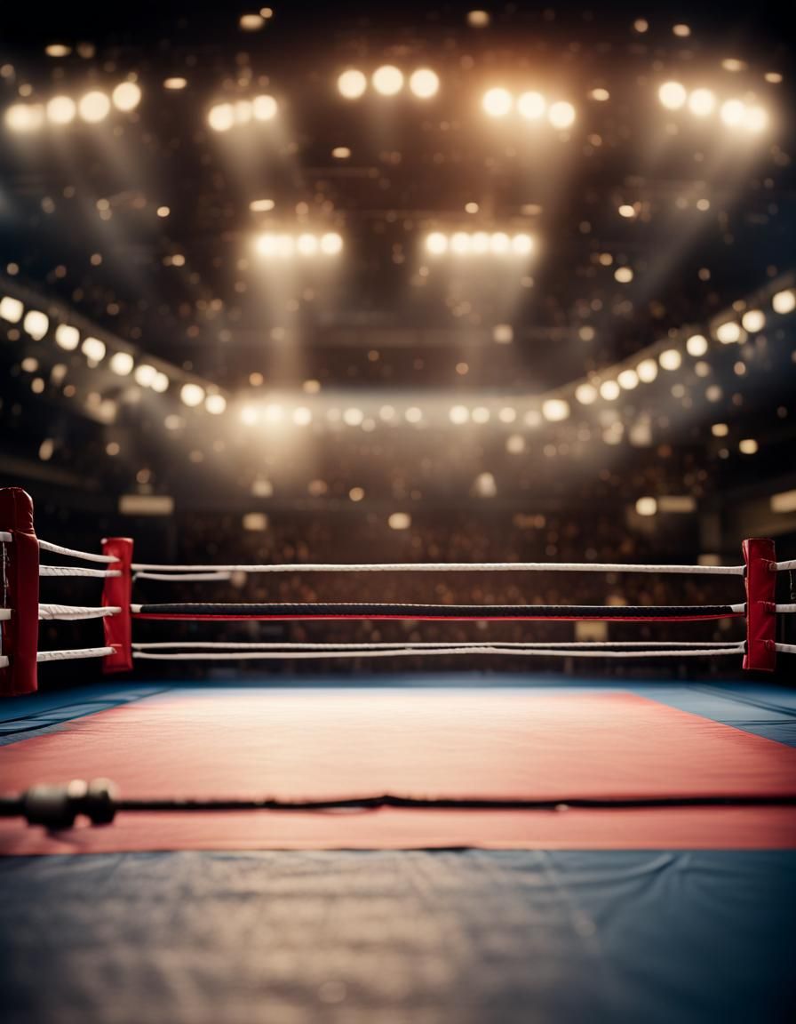 Empty Boxing Ring Before Fight: Professional Photography