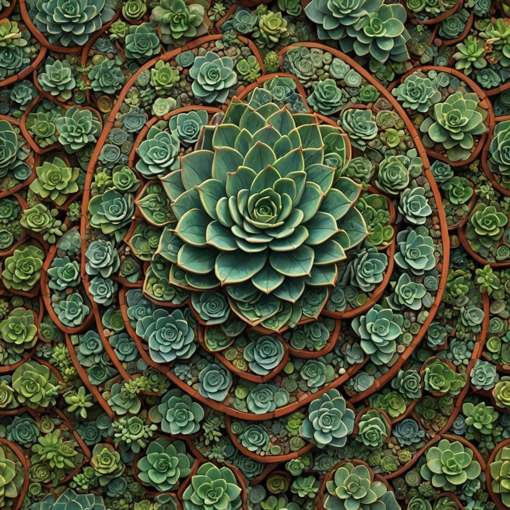 Mosaic Lamp with Succulent Plant and Terracotta Jar